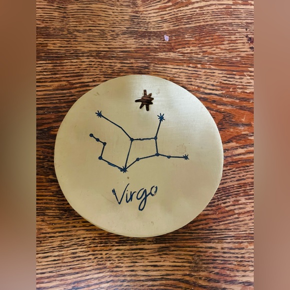 NEW ANTHROPOLOGIE  Virgo Brass Trinket Tray Round 4” - Picture 1 of 2